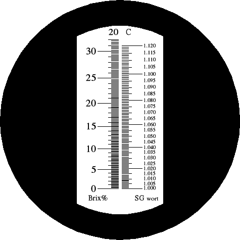 Bild: Skala des Refraktometers RBR32SG-ATC