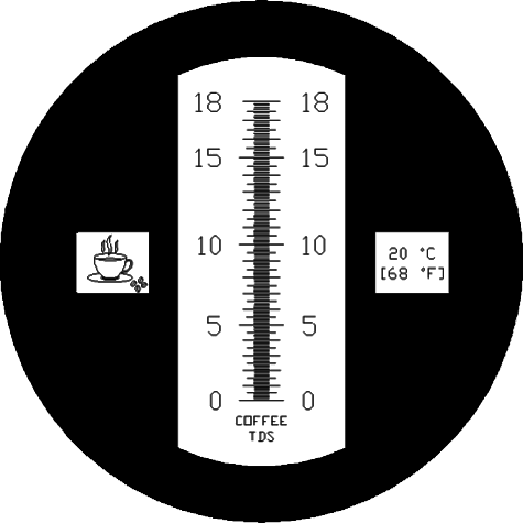 Bild: Skala des Refraktometers RCF1-ATC