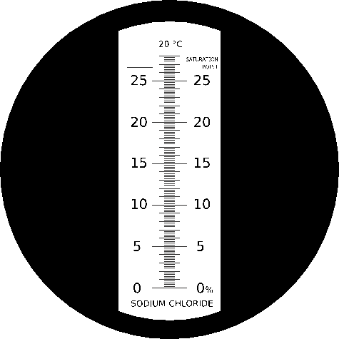Bild: Skala des Refraktometers RSA2-ATC