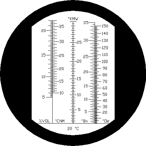 Bild: Skala des Refraktometers RWN10-ATC